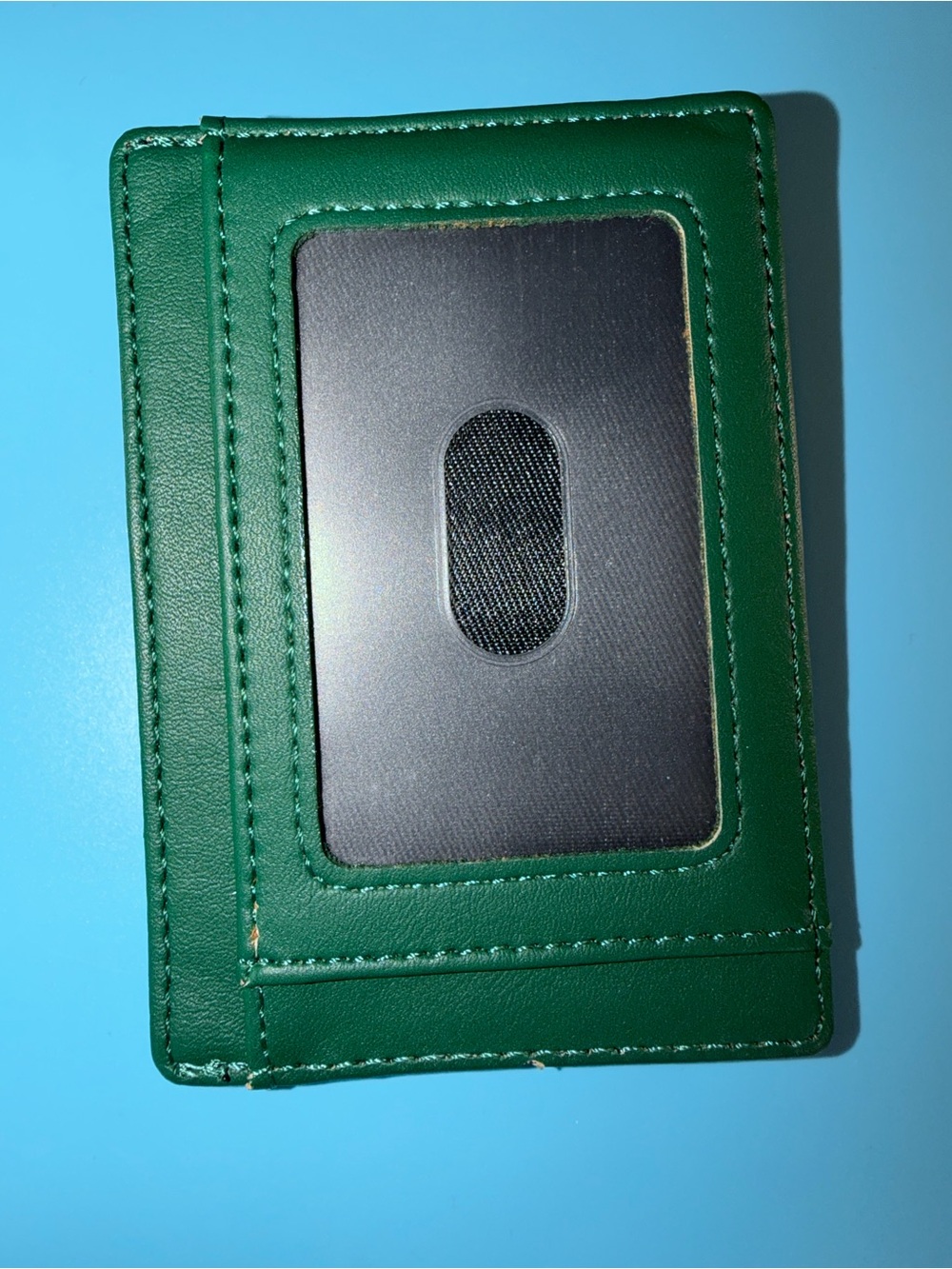 Green Leather Card Holder Wallet